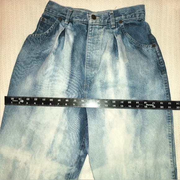 80's Chic Bleach Distressed jeans Sz 8/9L 🇺🇸 - Picture 10 of 14